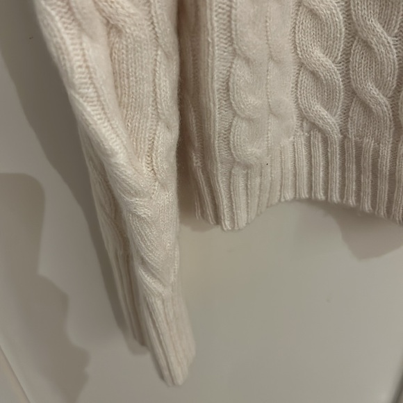 NWT women’s jcrew cream cashmere cable knit sweater, size small. - Picture 4 of 5